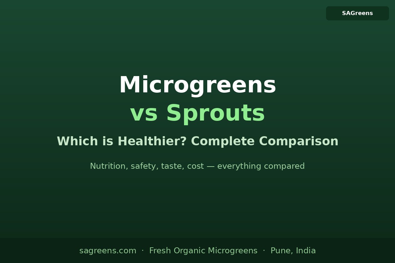 Microgreens vs sprouts comparison – nutrition, food safety, taste, cost, and which is easier to grow; complete guide for Indian households by SAGreens